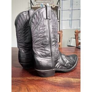 Laredo Boots Women's Black Leather Cowgirl Western Embroidered 10.5 EE